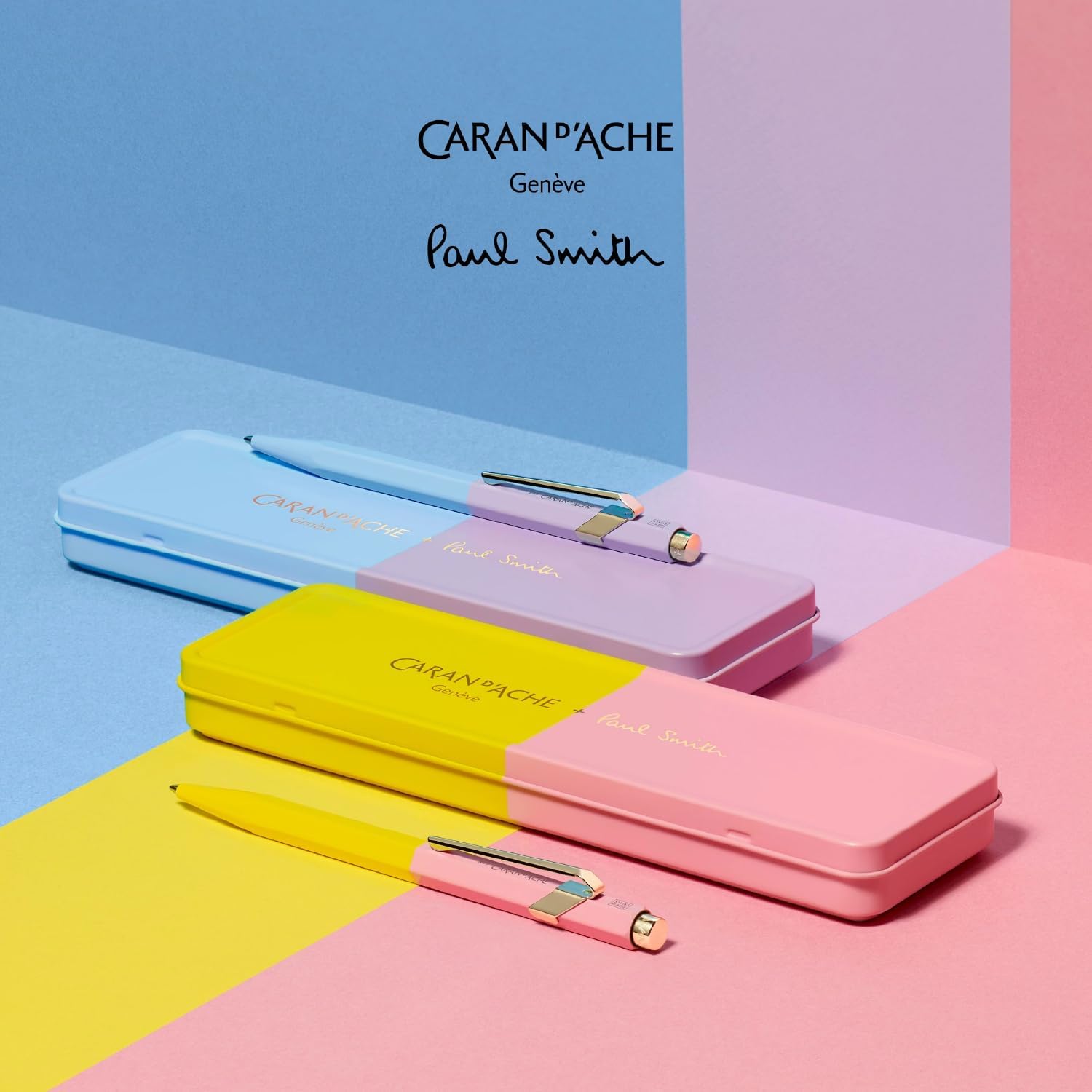 Caran D'Ache Ballpoint pen 849 Paul Smith Chartreuse/Rose, black M refill, in slimpack