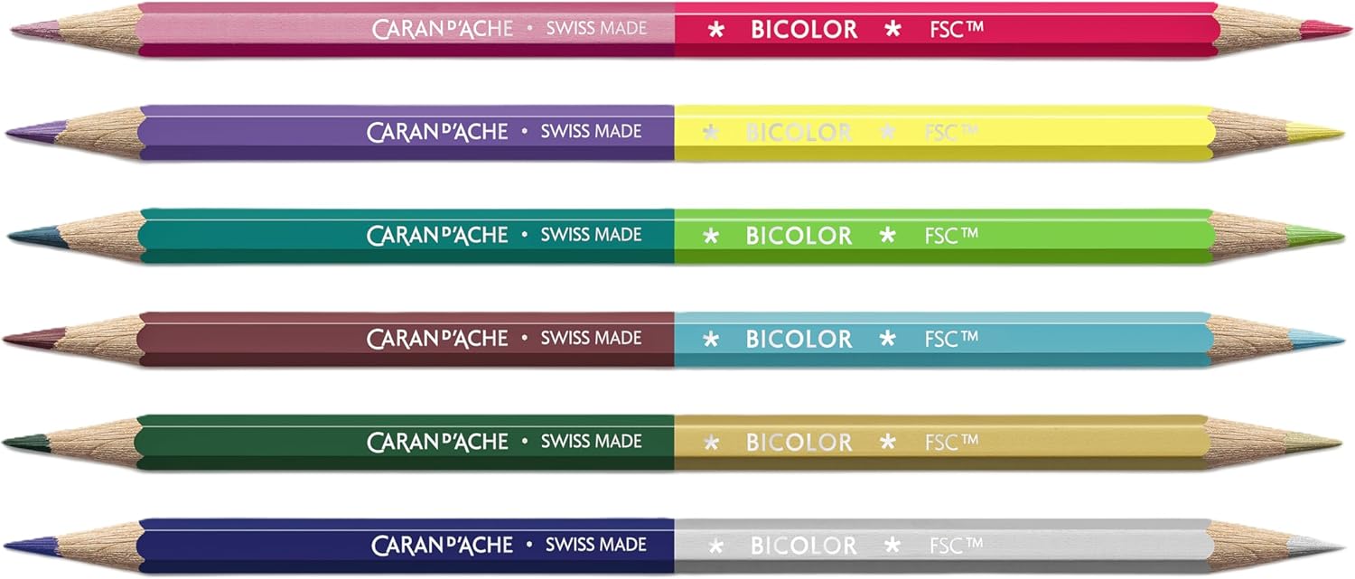 Caran d'Ache Pack de 6 lápices bicolor CLAIM YOUR STYLE - Edición especial/ref. 1284.506