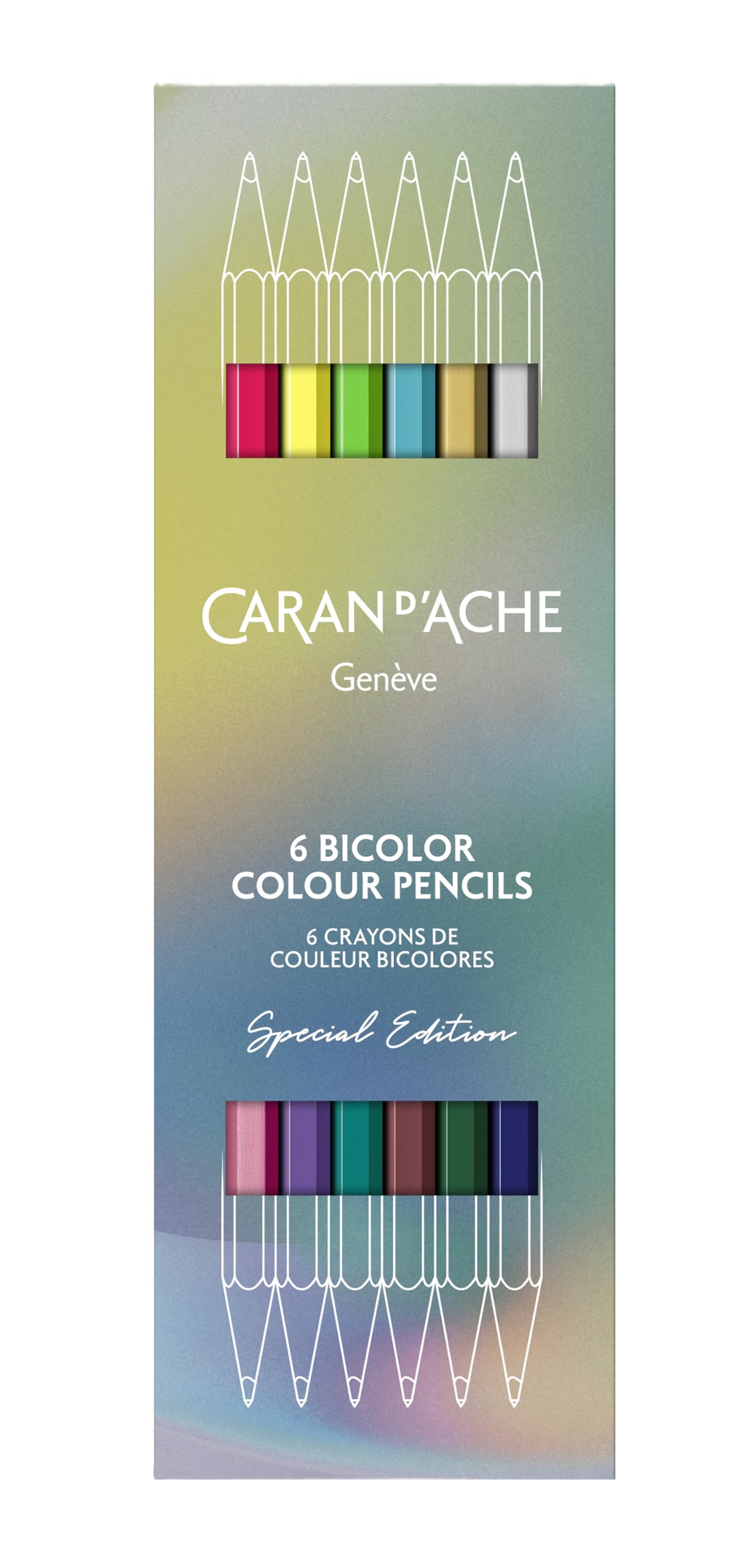 Caran d'Ache Pack de 6 lápices bicolor CLAIM YOUR STYLE - Edición especial/ref. 1284.506