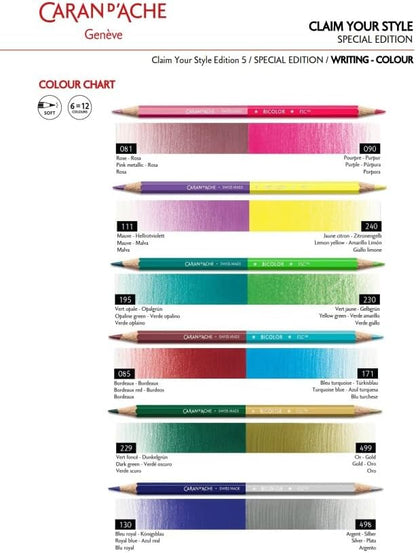 Caran d'Ache Pack de 6 lápices bicolor CLAIM YOUR STYLE - Edición especial/ref. 1284.506