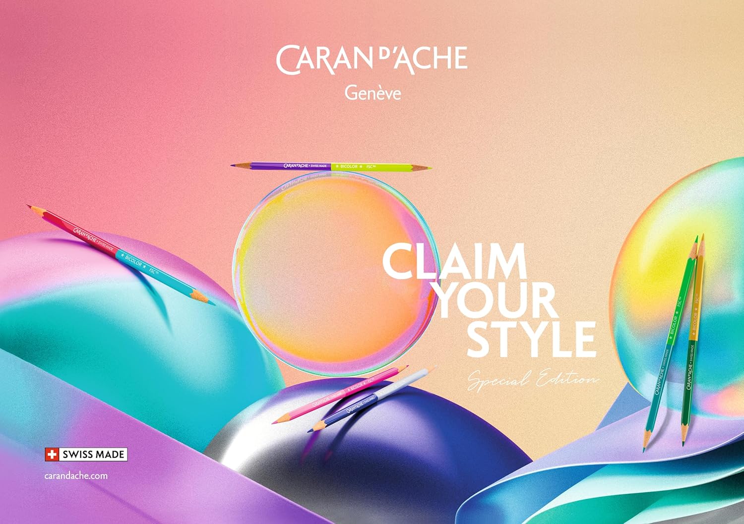 Caran d'Ache Pack de 6 lápices bicolor CLAIM YOUR STYLE - Edición especial/ref. 1284.506