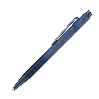 Caran d'Ache NM0849.124 849 Cosmic Blue Retractable Ballpoint Pen Made of Robust Lightweight Aluminium, Colour: Dark Blue, Line Width: M