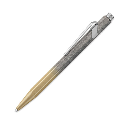 Caran d'Ache 849 Cosmic Blue 'Gilded' Ballpoint Pen Aluminium Barrel Blue Flexible Metal Clip Line Colour: Black M NM0849.224