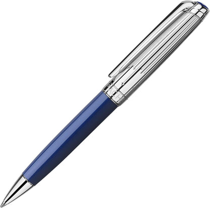 Caran d'Ache Léman ballpoint pen’s body lacquered in pearlescent celestial blue