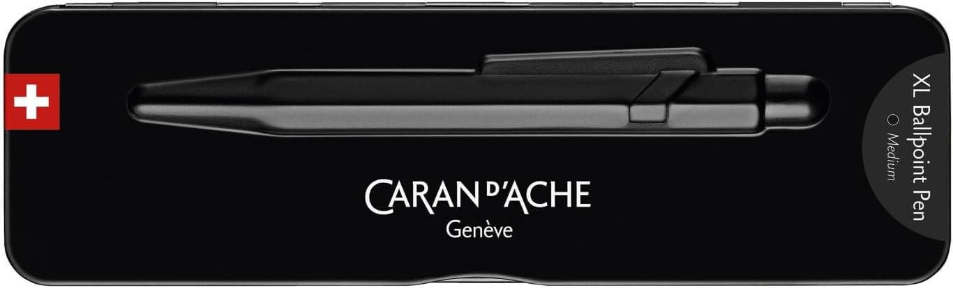 Caran d'Ache 849 XL Black Code Ballpoint Pen Medium with Metal Case