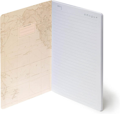 Legami - Lined Notebook, Medium, A5 Sheet, 14.3 x 21 cm, Travel Theme, FSC® Certified Paper (FSC-C154586), White Paper 100 g/m², Transparency Proof