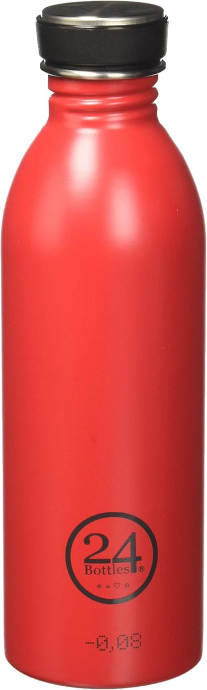 24Bottles Urban Bottle - Borraccia 1 Litro Acciaio Inox, Bottiglia con Tappo 100% Ermetico Ultraleggera, Borraccia Palestra senza BPA, Borracce Ecologiche Design Italiano , Hot Red