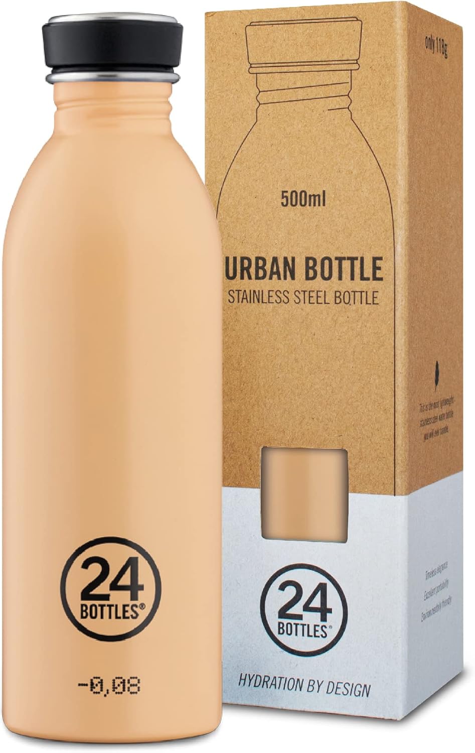 24Bottles Urban - 1L/500ml/250ml Water Bottle, Water Bottle with 100% Tight Closure, Eco BPA-Free Stainless Steel Drinking Bottles