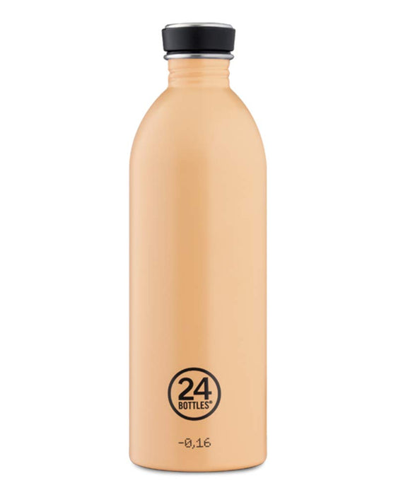 24Bottles Urban - 1L/500ml/250ml Water Bottle, Drinking Bottle with 100% Tight Closure, Eco BPA-Free Stainless Steel Drinking Bottles  (Peach Orange, 1000 ml)
