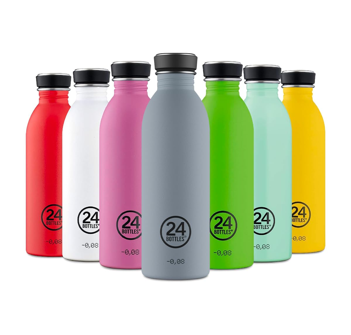24Bottles Super Lightweight Reusable Stainless Steel Water Bottle, BPA , Urban Bottle, Original Italian Design, Formal Grey, 500 ml
