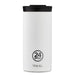 24BOTTLES Travel Tumbler Drinkfles, 600 ml, thermosfles, 6 uur warm/24 uur koud, waterfles met 100% verzegeld deksel, milieuvriendelijke drinkfles van roestvrij staal, ijswit