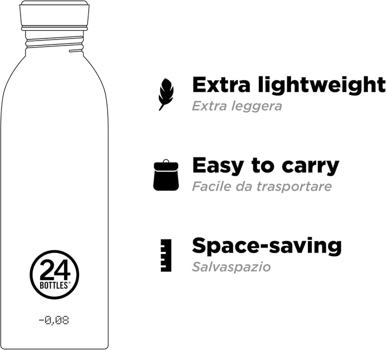 24Bottles Super Light Urban Bottle | Reusable Stainless Steel BPA-Free Bottle - Hot Red, 500ml (0.5L) - Office, Gym, Everyday Use