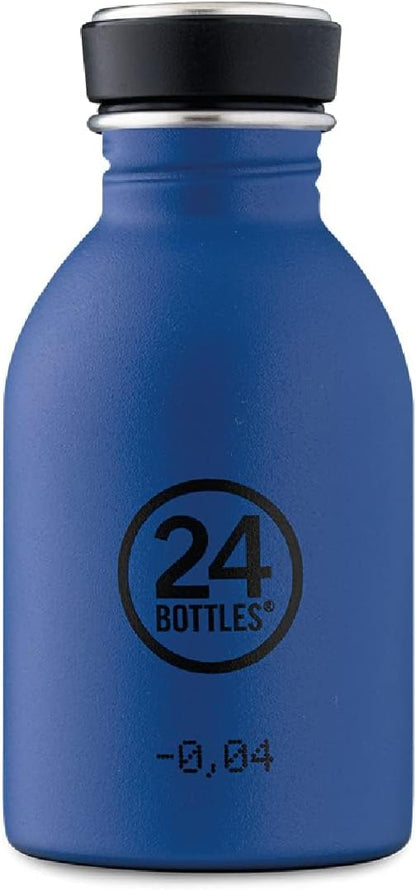 24Bottles Urban Bottle - Eco Friendly BPA Free Water Bottle 250ml, Bottle with Lid 100% Airtight Stainless Steel, Italian Design  (250 ml, Gold Blue)