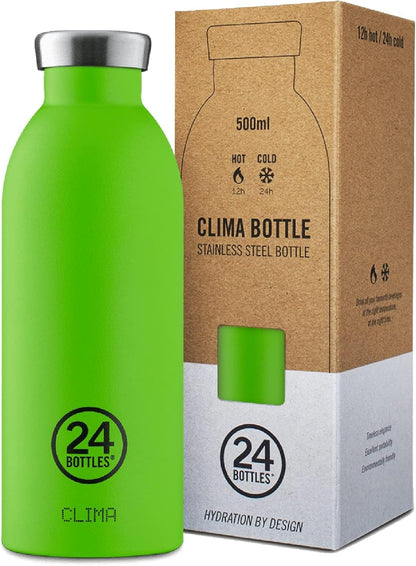 24Bottles Clima Stainless Steel Water Bottle, 500 ml 12H Hot and 24H Cold, Ideal for Gym, Children and Sports