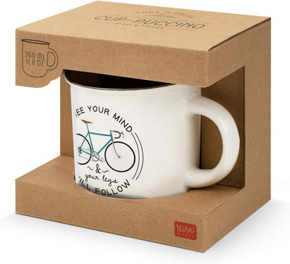 Legami Cup-Puccino Bike Mug, Bone China, Multicolor