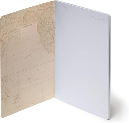 Legami - White Paper Notebook, A5, Medium, 14.2 x 21 cm, White Paper, 80 Pages, Singer Stitch Binding