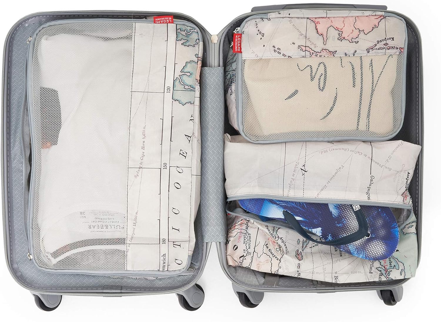 Legami - Travel Organiser - Set of 3 Travel Envelopes - Map Print