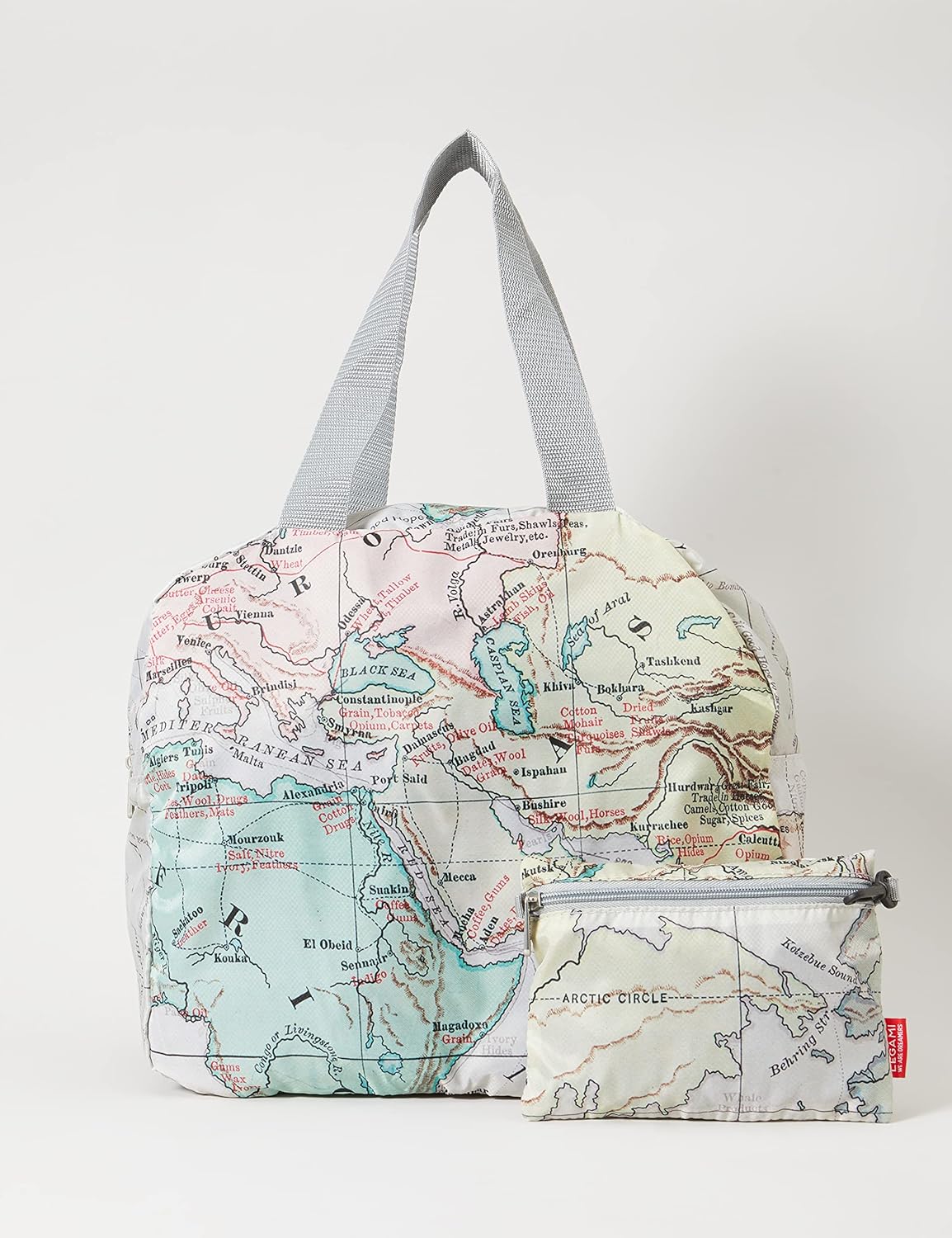Legami Folding Travel Bag, Print: Map