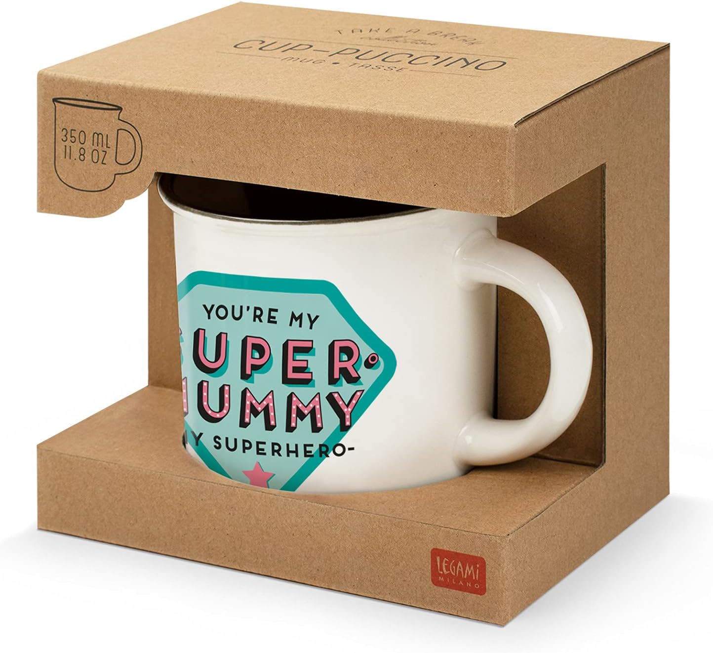 Legami CUP0035 Cup-Puccino Mummy Porcelain Mug, Multi-Coloured