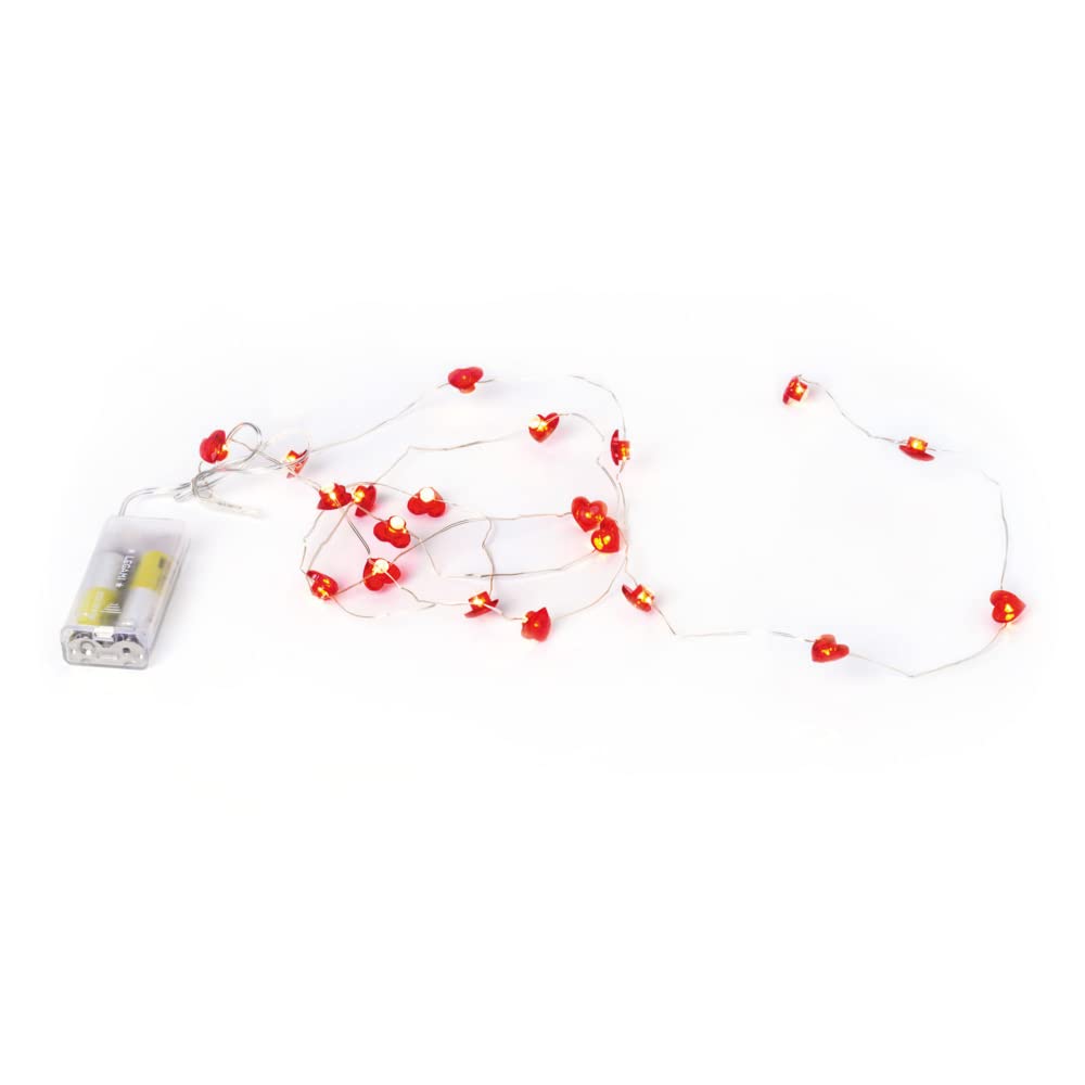 Legami - Filo di Luci Led a Forma di Cuore, Love at First Light, Lunghezza 190 cm, con 20 Led a Forma di Cuore, Filo Luminoso Color Argento, Colore Luce Bianco Caldo