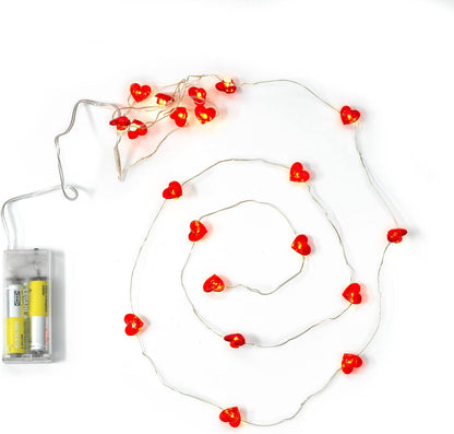 Legami - Filo di Luci Led a Forma di Cuore, Love at First Light, Lunghezza 190 cm, con 20 Led a Forma di Cuore, Filo Luminoso Color Argento, Colore Luce Bianco Caldo