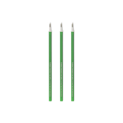 3 Refill for Gel Pen Erasable Ties Green