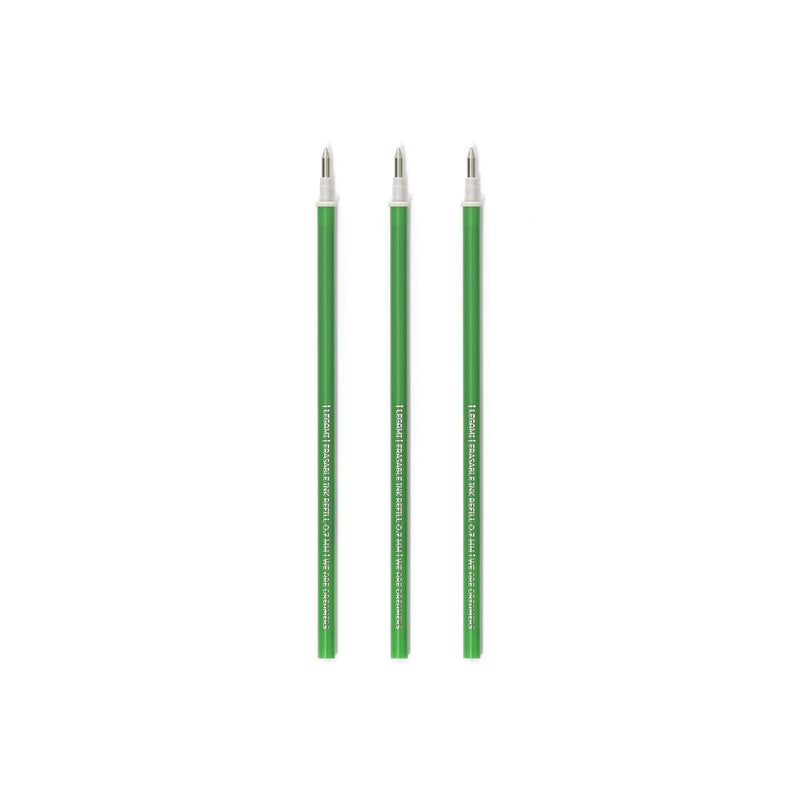 3 Refill for Gel Pen Erasable Ties Green