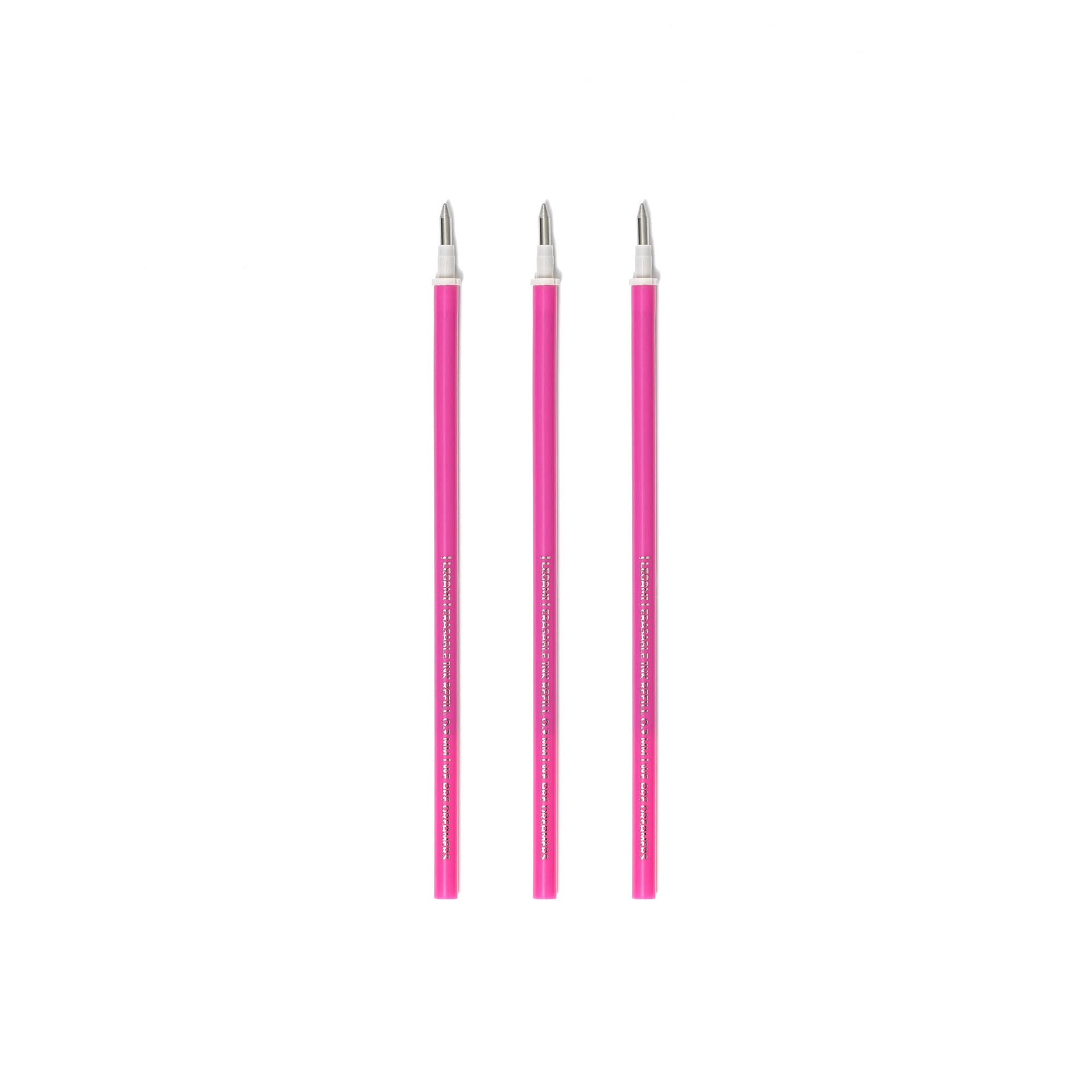 Legami Refill for Erasable Gel Pen, Set of 3 Refills, 13 cm Height, Pink Thermosensitive Ink, 0.7 mm Tip