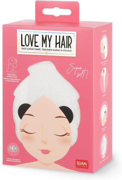 Legami Love My Hair - Hair Turban Towel - Panda