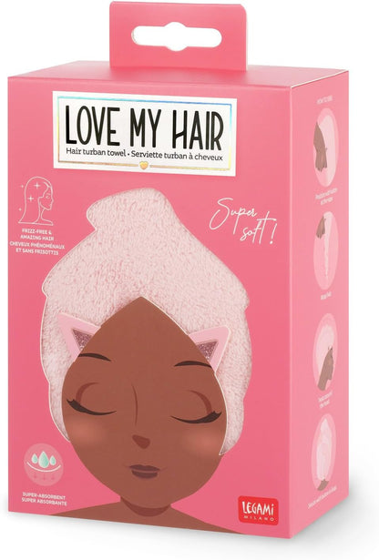 Legami Love My Hair - Hair Turban Towel- Kitty