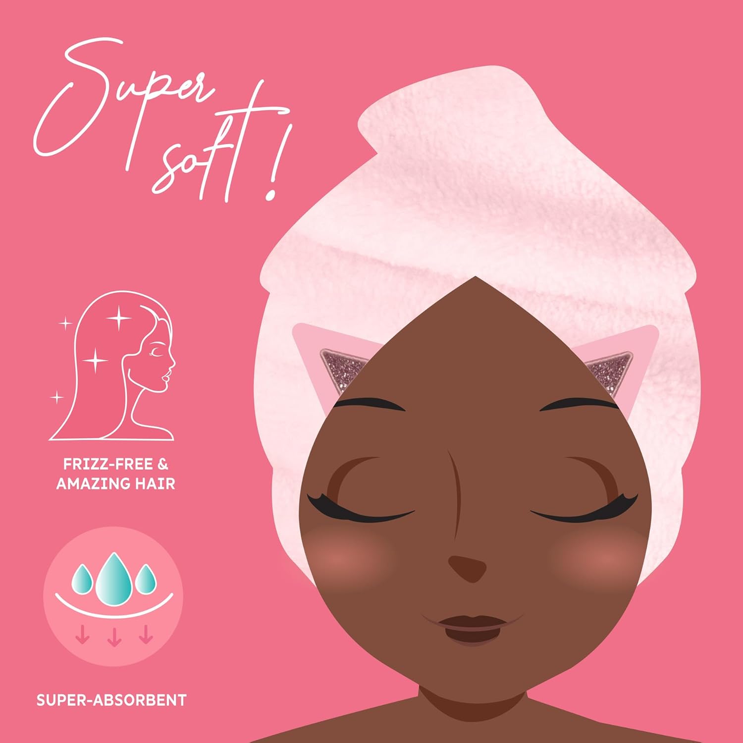 Legami Love My Hair - Hair Turban Towel- Kitty