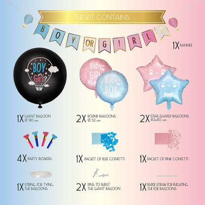 Legami Pink Or Blue, We Love You - Gender Reveal Party Kit