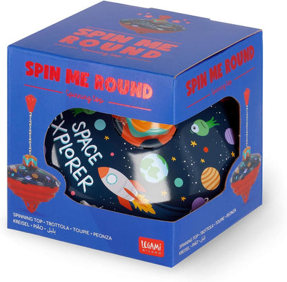 Legami - Spin Me Round Mini Spinning Top Toy, Space Explorer, Universe Spaceship, Gadget Birthday Gift, Game for Kids, Diameter 13 cm
