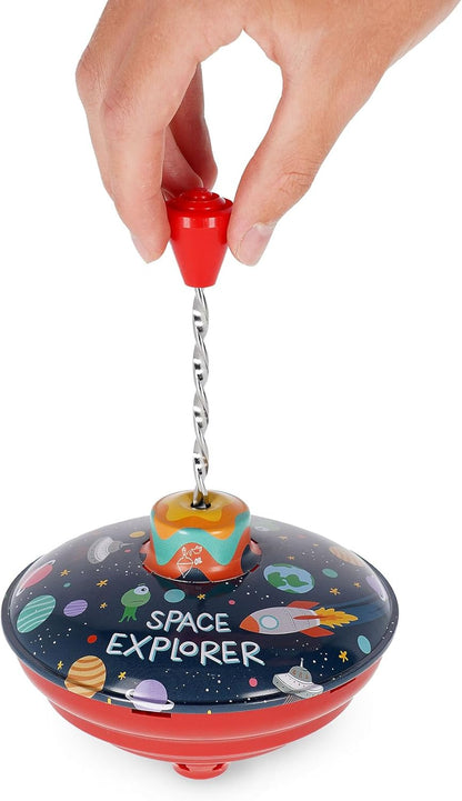 Legami - Spin Me Round Mini Spinning Top Toy, Space Explorer, Universe Spaceship, Gadget Birthday Gift, Game for Kids, Diameter 13 cm