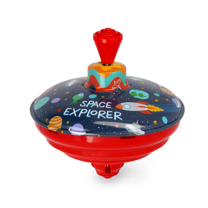 Legami - Spin Me Round Mini Spinning Top Toy, Space Explorer, Universe Spaceship, Gadget Birthday Gift, Game for Kids, Diameter 13 cm
