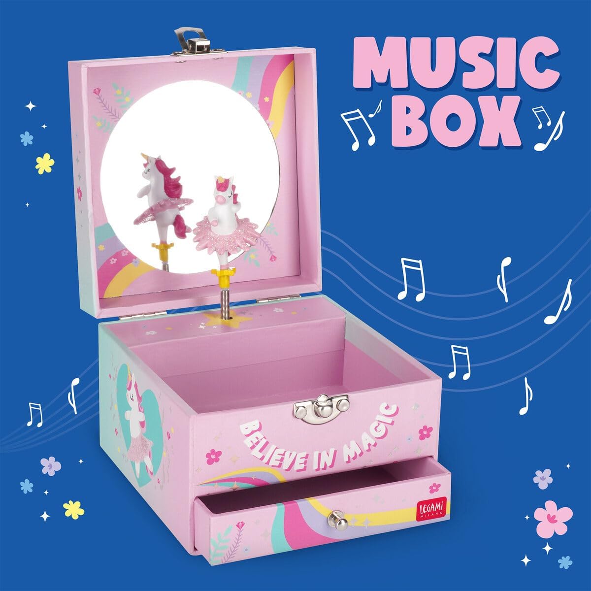 LEGAMI Musical Jewellery Box with turning Unicorn