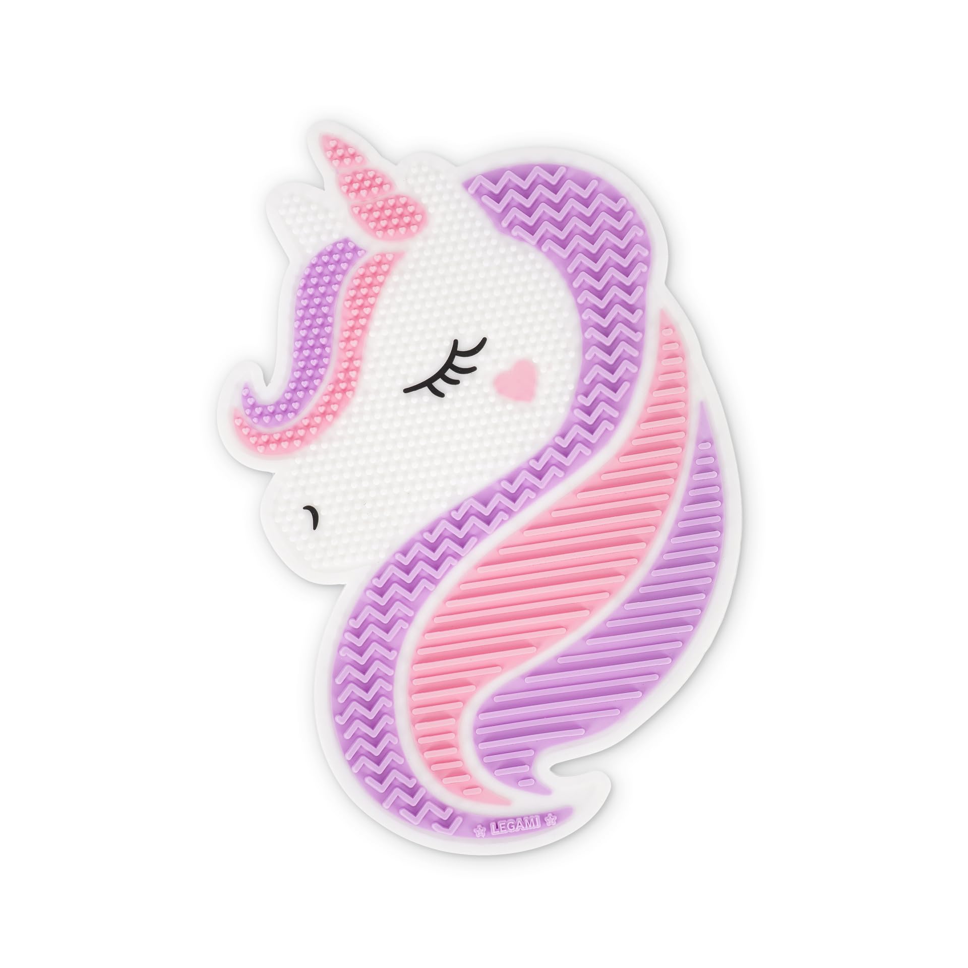 Legami - Makeup Brush Cleaner Mat - Brush it Off! - Makeup Brush Cleaning Pad, Silicone Pad for Cosmetics with Suction Cup, Unicorn Theme