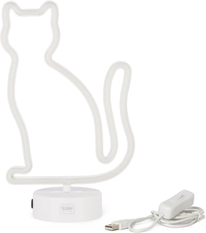 Legami Lampada Led Effetto Neon 'It's a Sign', Lampada Neon Forma di Gatto, Cavo USB Incluso, Night Lights con Piedistallo, Dimensioni 20 x 32.5 x 10 cm, Tema