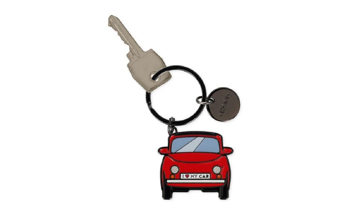 Enamelled Metal Keyring - What a Key Ring!, red, One size