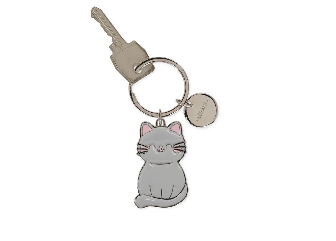 Enamelled Metal Keyring - What a Key Ring!, grey, One size
