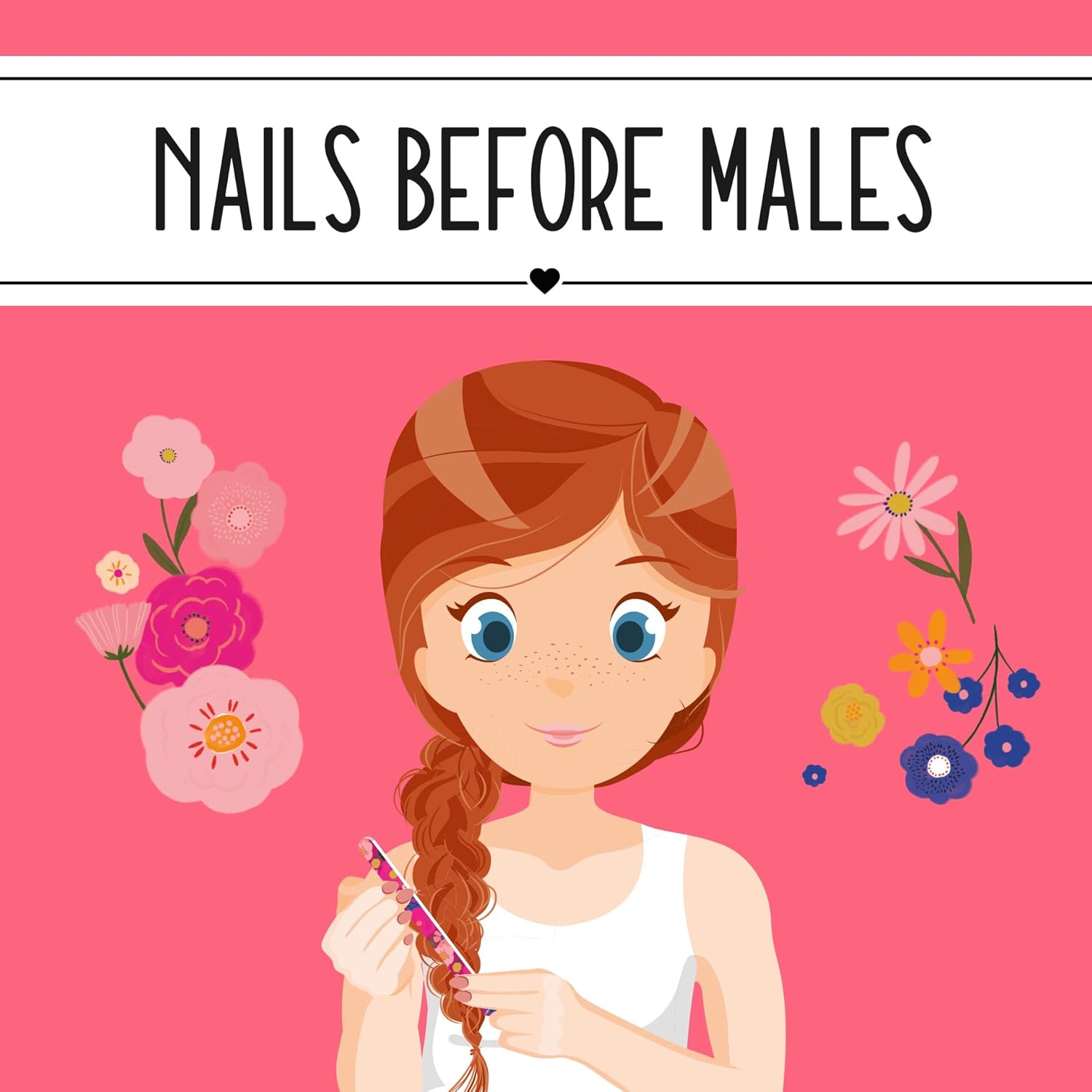 Legami - Set van 3 nagelvijlen – nails voor het schilderen, nagelvijl voor inkorten, vijlen en vormen van alle soorten nagels, nauwkeurige manicure, geschikt voor gebruik in de salon en thuis, bloemen