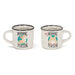 Legami - Espresso for Two Coffee Mugs, Set of 2 New Bone China Coffee Mugs, Dishwasher Safe Coffee Cup, Corgi Morning Person Theme, Diameter 5.5 cm, Capacity 50 ml