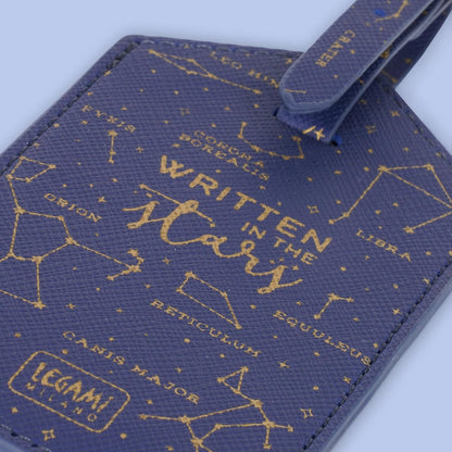 Legami - Luggage Tag, Luggage Tag for Suitcase, Accessory for Airplane Cruise Train, Luggage Tag for Data Protection in PU Leather and Microfibre, Stars
