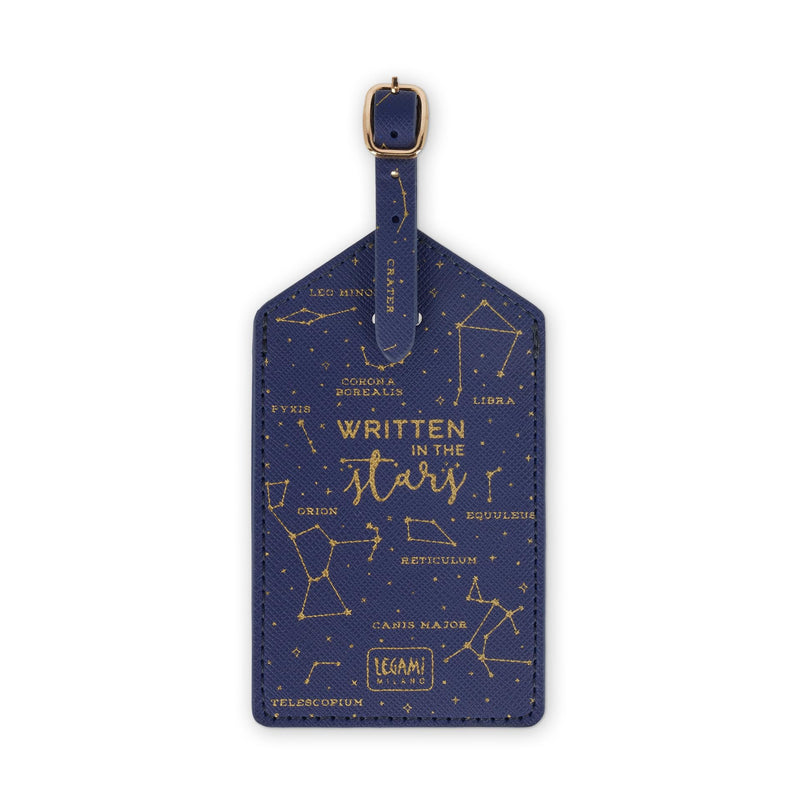 Legami - Luggage Tag, Luggage Tag for Suitcase, Accessory for Airplane Cruise Train, Luggage Tag for Data Protection in PU Leather and Microfibre, Stars