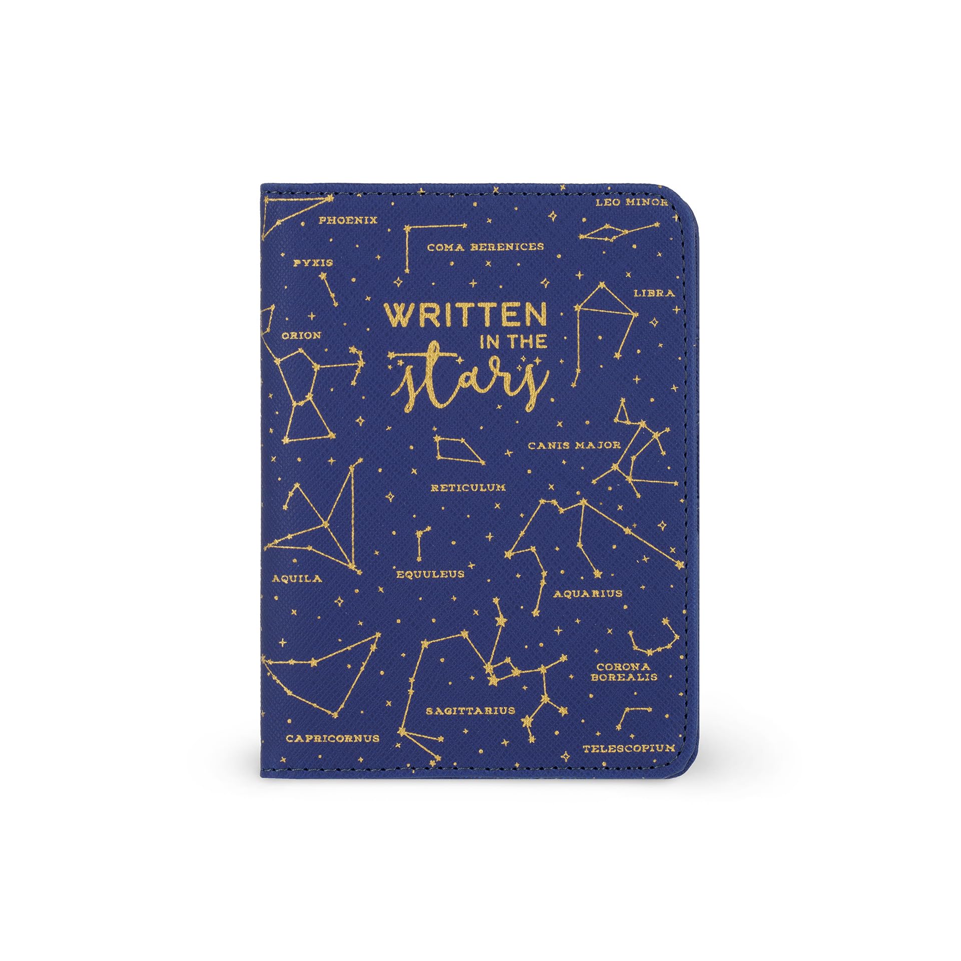 Legami - Blue Passport Holder, Passport Holder Wallet for Travel, Passport Case, 1 Passport Pocket, 4 Card Pockets, RFID Protection, 10.5 x 14 x 1 cm, Stars Theme, Blue, S, Casual