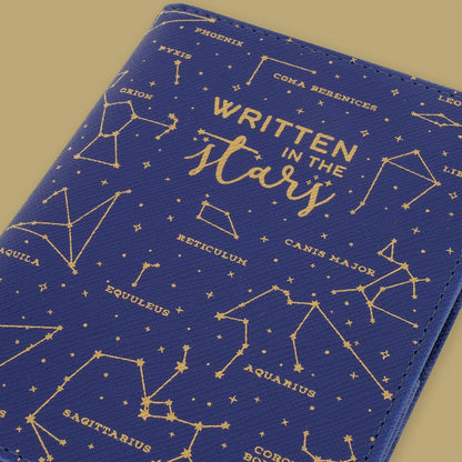 Legami - Blue Passport Holder, Passport Holder Wallet for Travel, Passport Case, 1 Passport Pocket, 4 Card Pockets, RFID Protection, 10.5 x 14 x 1 cm, Stars Theme, Blue, S, Casual