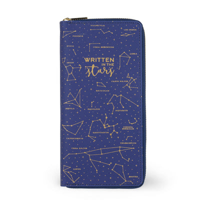 Legami - Blue Travel ID Card Holder, RFID Blocking Passport Organizer, 4 Large Pockets, 7 Small Pockets, Zip Closure, 11 x 24 x 3 cm, Stars Theme, Blue, L, Casual