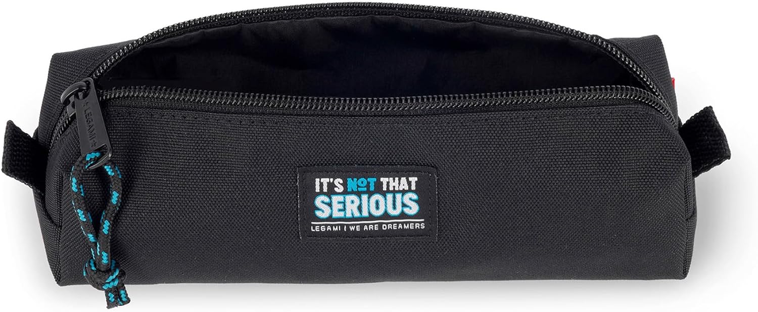 LEGAMI - Black Pencil Case, Zip Closure, Recycled Plastic, 22x6cm