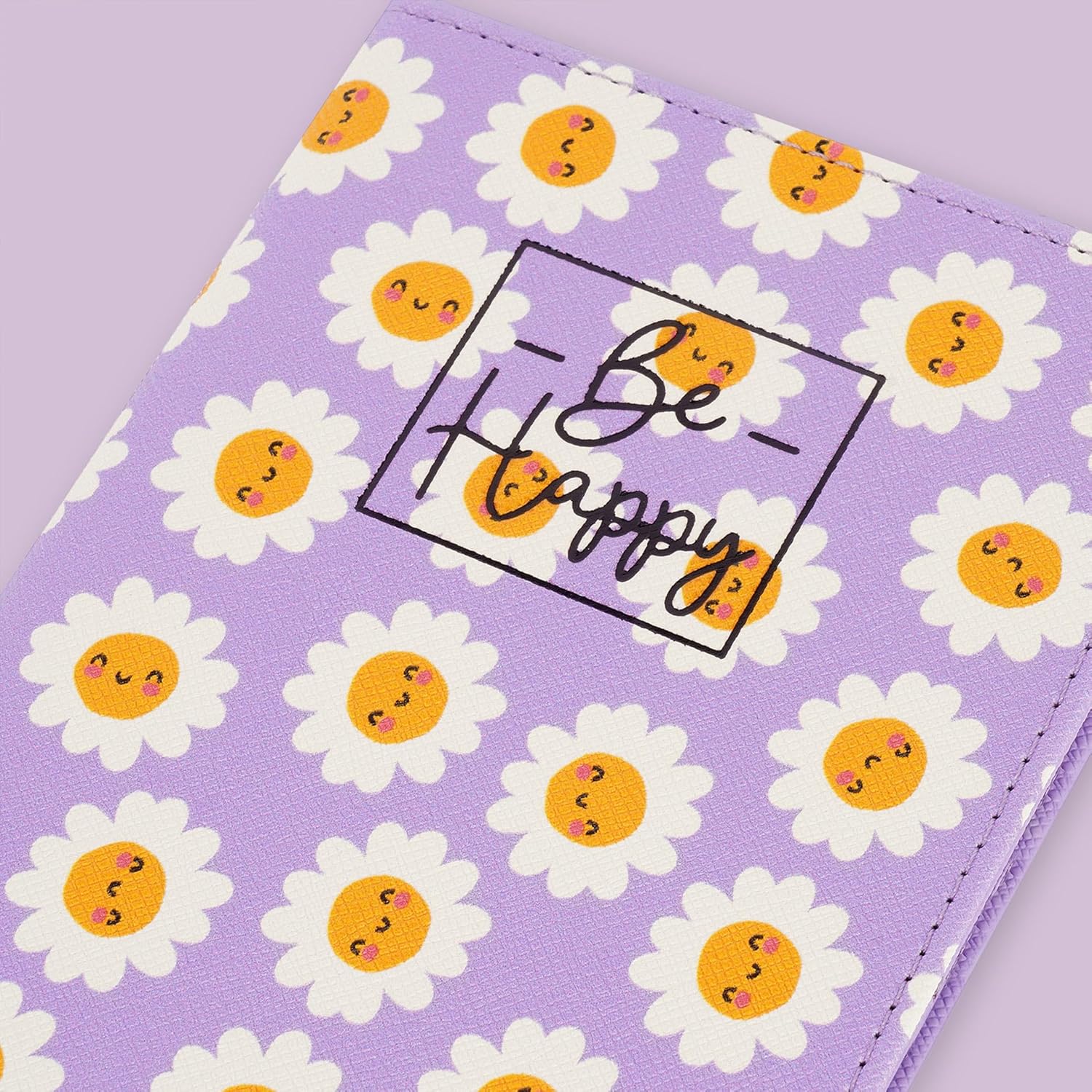 Legami - Passport Holder with Flowers, Passport Holder Wallet for Travel, Passport Case, 1 Passport Pocket, 4 Card Pockets, RFID Protection, 10.5 x 14 x 1 cm, Daisy Theme, Purple, S, Casual
