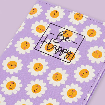 Legami - Passport Holder with Flowers, Passport Holder Wallet for Travel, Passport Case, 1 Passport Pocket, 4 Card Pockets, RFID Protection, 10.5 x 14 x 1 cm, Daisy Theme, Purple, S, Casual